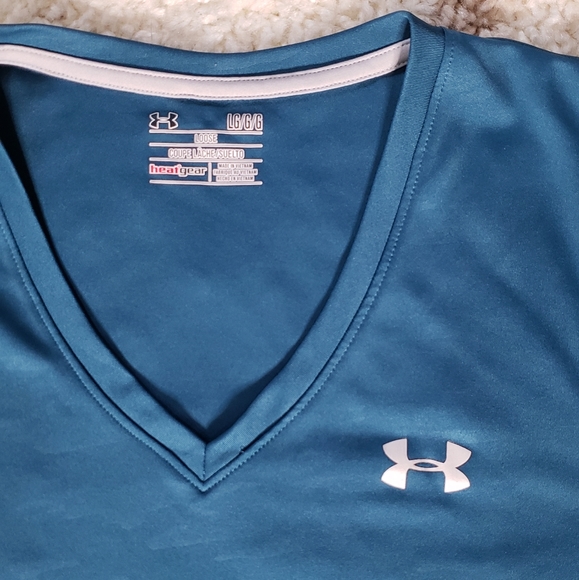 Blue UNDER ARMER Workout Tee. Women's Large. Loose fit. - Picture 5 of 5
